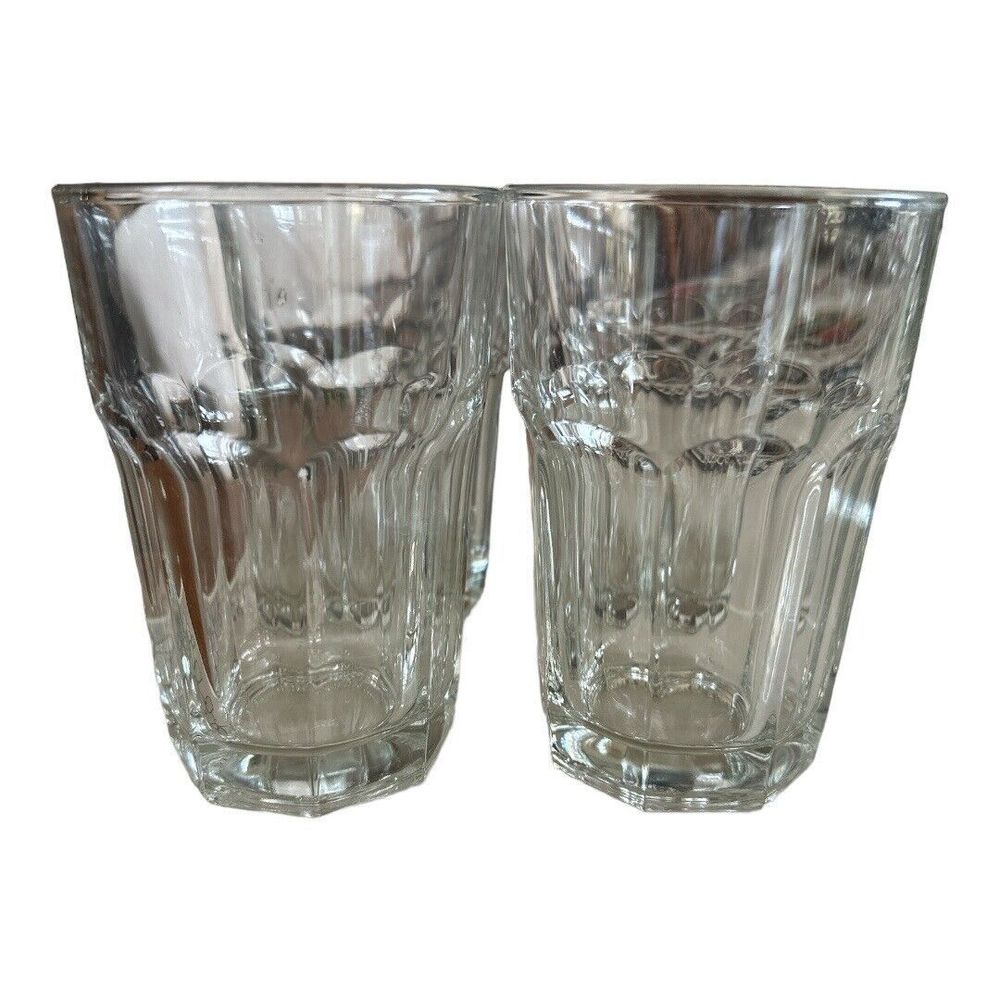 VINTAGE LIBBEY DURATUFF Clear 5 1/4" 12‎ oz Tumblers Glasses Set of 4